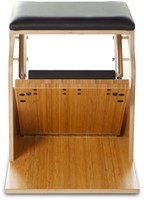 Single Pedal Low Chair -  Baltic Birch, Black-2