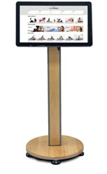 StudioConnect™ Commercial Monitor & Stand Silver - Wood Grain